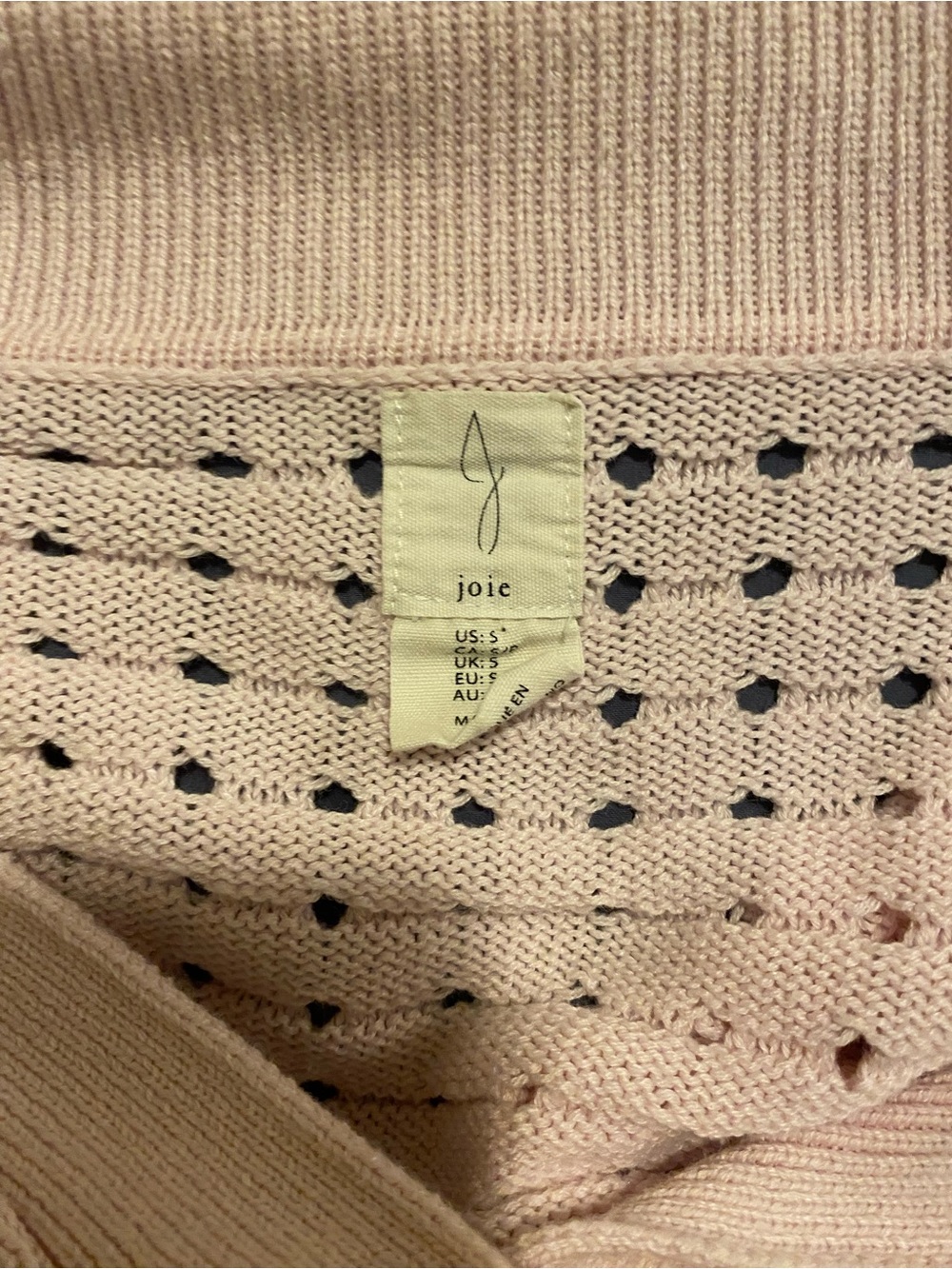 Joie Pink Open-Knit Collared Polo Pullover Sweater - Picture 5 of 5